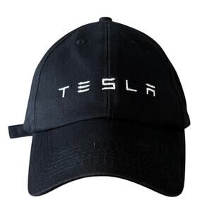 Tesla Black Adjustable Dad Hat Embroidered Logo Cotton Cap Unisex